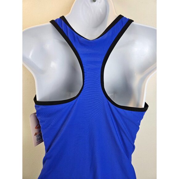 Charmo Womens Blue Athletic Swimsuit Zipper Pockets & UPF 50% Protection Size M - Picture 6 of 10